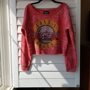 Guns N' Roses Long Sleeve Cropped Sweater Size Large